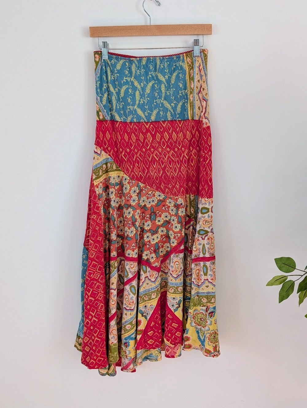 Lola P Multicolor Boho Patchwork Maxi Skirt - Picture 2 of 9